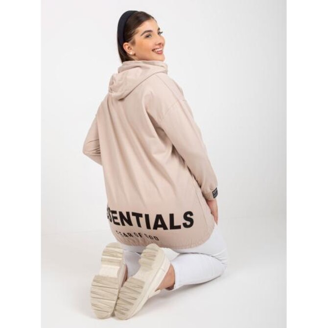 Dámská mikina s kapsami plus size LONDON béžová Béžová, Univerzální