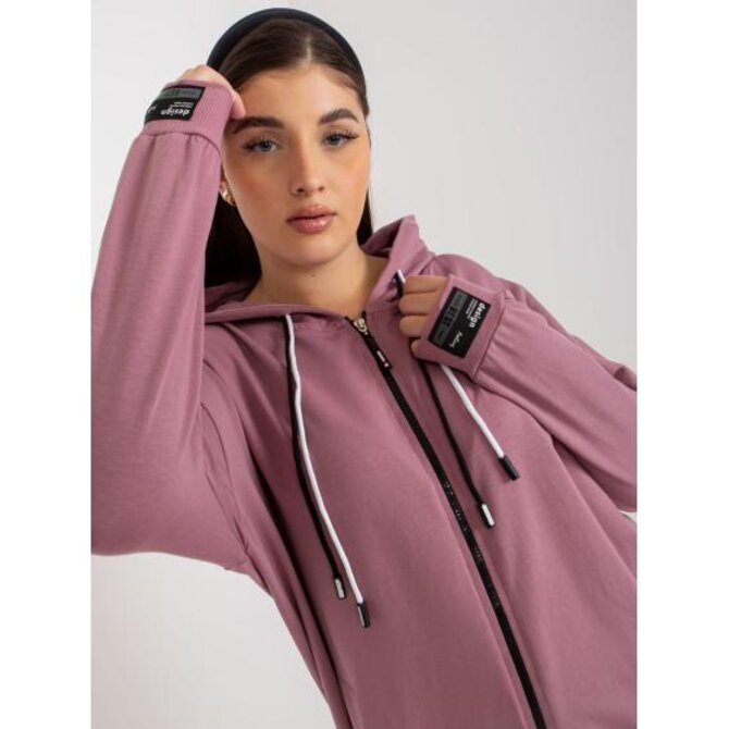 Dámská mikina s potiskem na zádech plus size CAMERON růžová Růžová, Univerzální