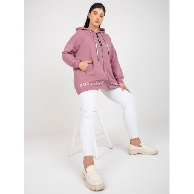 Dámská mikina plus size s kapucí ARISTA růžová Růžová, Univerzální