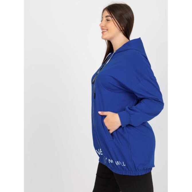 Dámská mikina plus size bez zipu s nápisem SADIE tmavě modrá Námořnická modrá, Univerzální