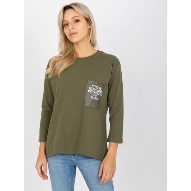 Dámská halenka s kulatým výstřihem ROIAL khaki Khaki, L/XL