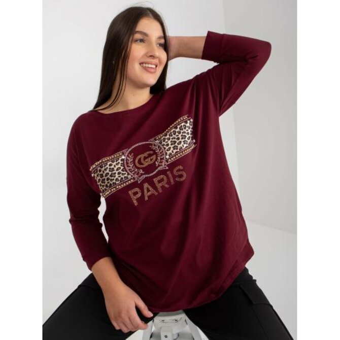 Dámská halenka plus size LISELE tmavě fialová Vícebarevný, Univerzální