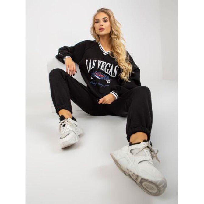 Dámské tepláky s potiskem oversize IVY černé Černá, Univerzální