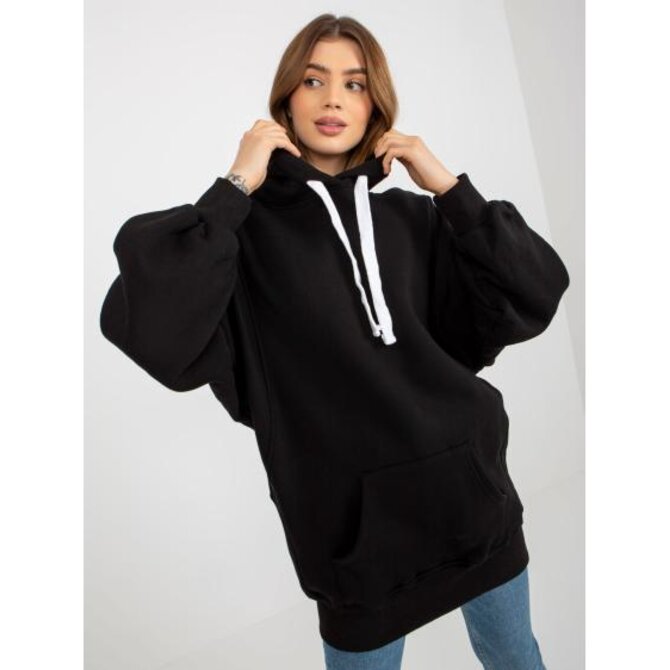 Dámská mikina basic s oversize střihem JOSETTE černá Černá, Univerzální