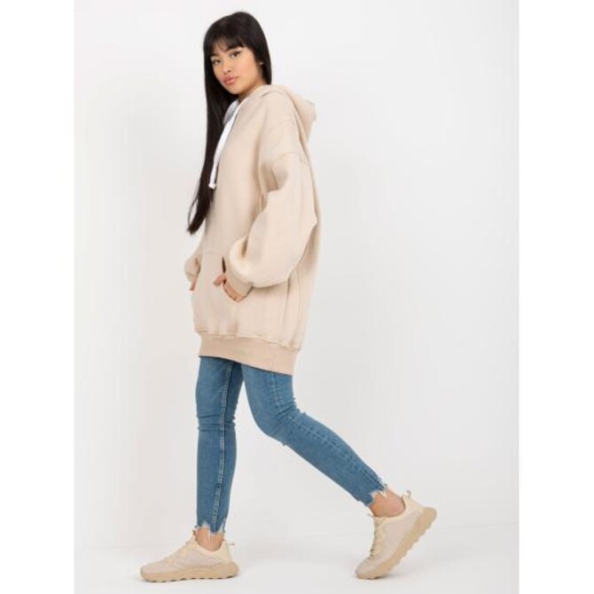 Dámská mikina basic s oversize střihem ANY béžová Béžová, Univerzální