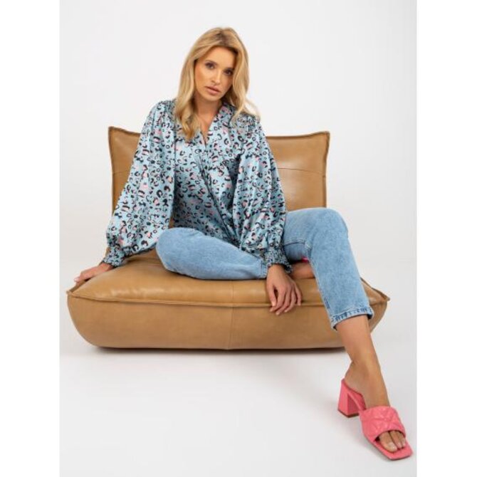 Dámská košile s leopardím vzorem HELLEN modročerná Vícebarevný, L/XL