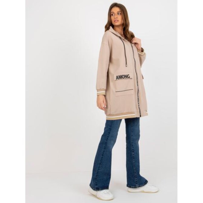 Dámská mikina s oversize střihem MARCELA béžová Béžová, S/M
