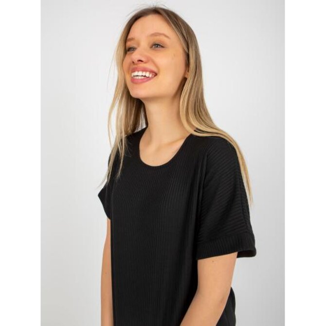 Dámská halenka oversize s krátkými rukávy BITA černá Černá, Univerzální