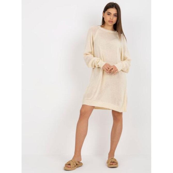 Dámské šaty oversize s dlouhými rukávy VIKTORA světle béžové Béžová, Univerzální