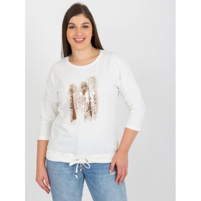 Dámská halenka plus size JANUSA ecru Ecru, Univerzální
