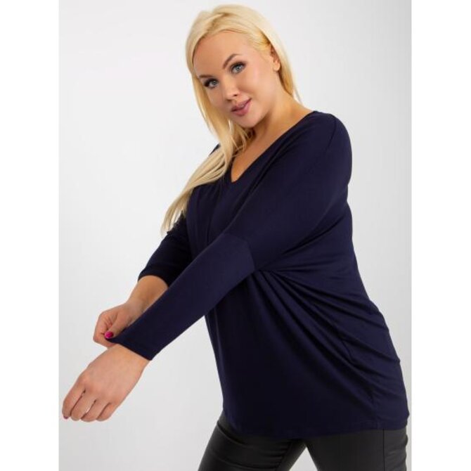 Dámská halenka z viskózy plus size ADA námořnicky modrá Námořnická modrá, Univerzální