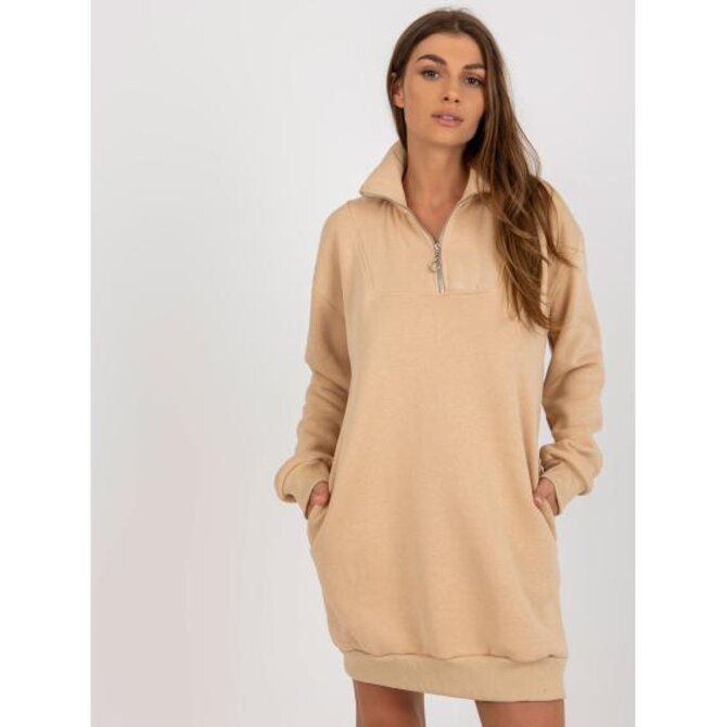 Dámské šaty s oversize střihem BOHA béžové Béžová, Univerzální
