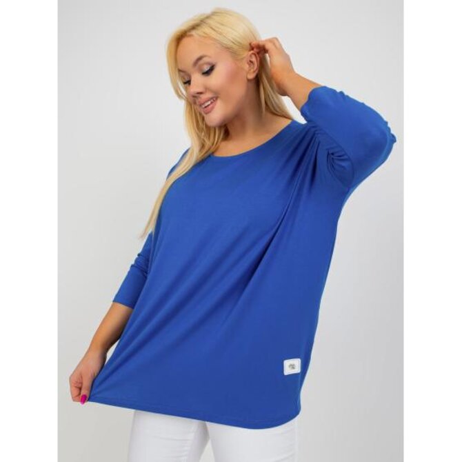 Dámská halenka plus size basic z viskózy GIGA tmavě modrá Námořnická modrá, Univerzální