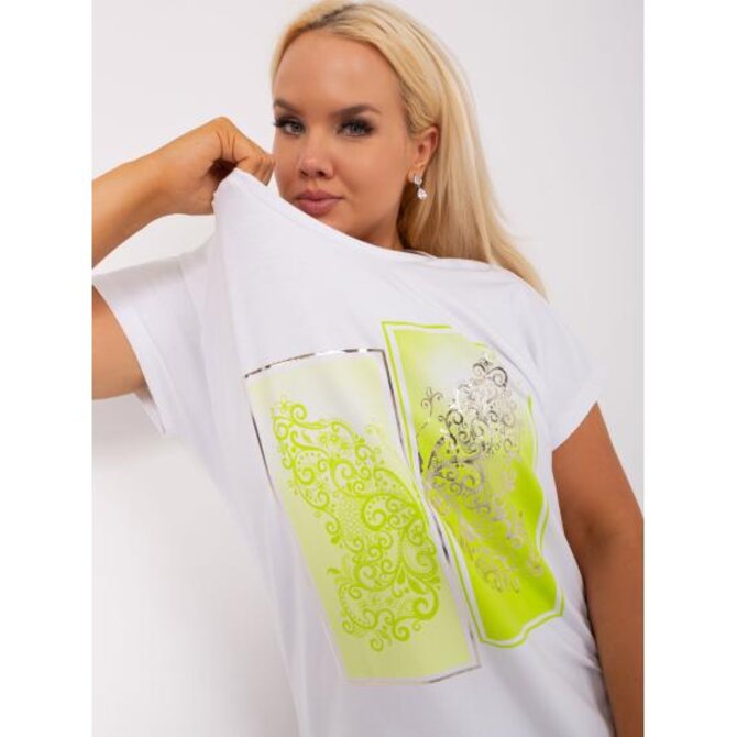 Dámská halenka plus size s potiskem BIKA ecru Žlutá, Univerzální