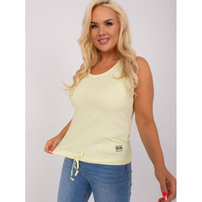 Dámský top bez rukávů plus size LENA světle žlutý Žlutá, Univerzální