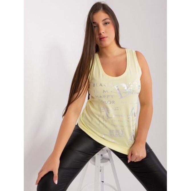 Dámský top s potiskem plus size ADA žlutý Žlutá, Univerzální