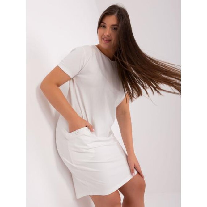 Dámské šaty plus size BIOKA ecru Ecru, Univerzální