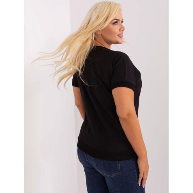 Dámská halenka s kulatým výstřihem plus size RYNA černá Černá, Univerzální