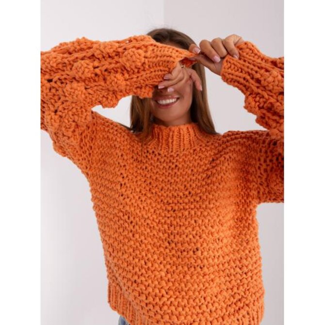 Dámský svetr oversize HILARY oranžový Oranžová, Univerzální