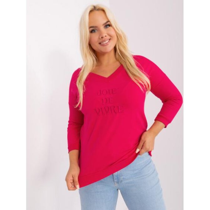 Dámská halenka plus size s výstřihem do V INGA červená Červená, Univerzální