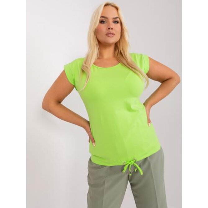 Dámská halenka plus size s vázáním ORODI světle zelená Žlutá, Univerzální
