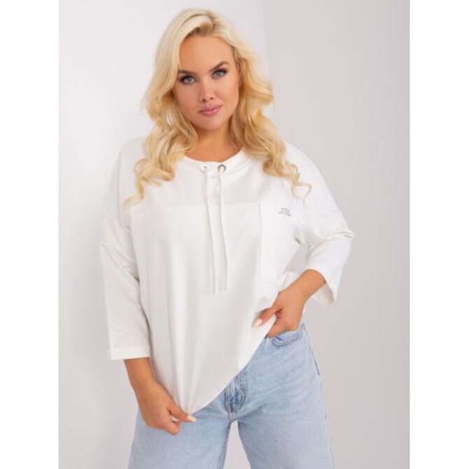 Dámská halenka plus size se zavazováním UQUA ecru Ecru, Univerzální