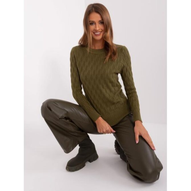 Dámský svetr s dlouhým rukávem JAEDA khaki Khaki, Univerzální