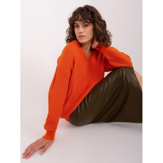 Dámský svetr oversize OASU oranžový Oranžová, Univerzální