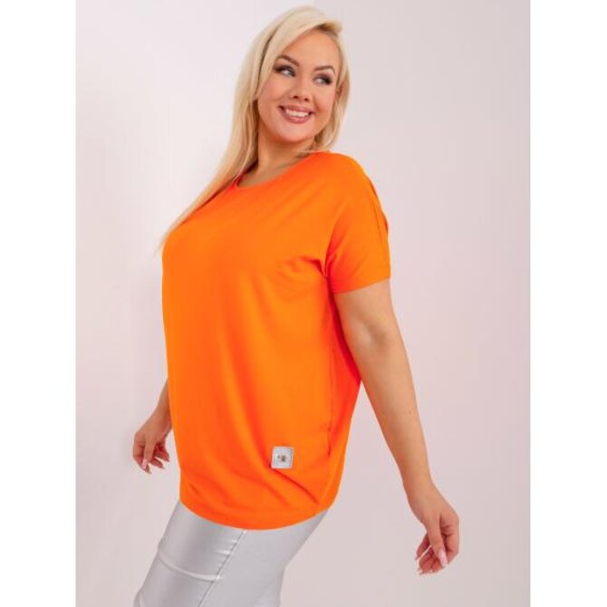 Dámská halenka s krátkým rukávem plus size MALONE oranžová Oranžová, Univerzální