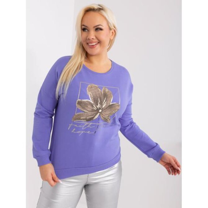 Dámská halenka s potiskem plus size SILAS fialová Fialová, Univerzální