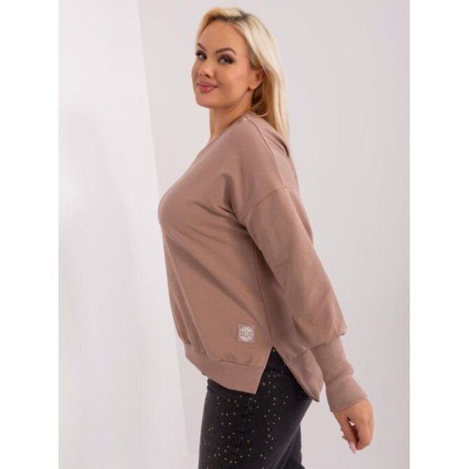 Dámská halenka s rozparky plus size NORTA tmavě béžová Vícebarevný, Univerzální