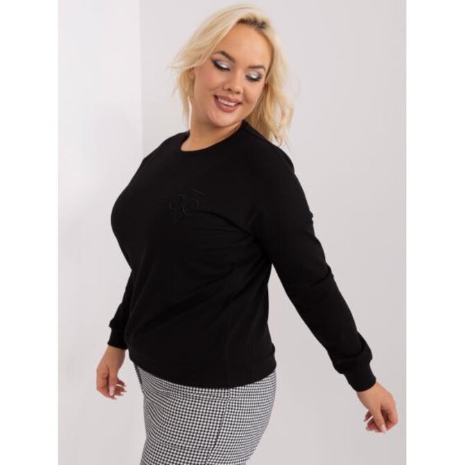 Dámská halenka plus size s dlouhými rukávy FIORA černá Černá, Univerzální