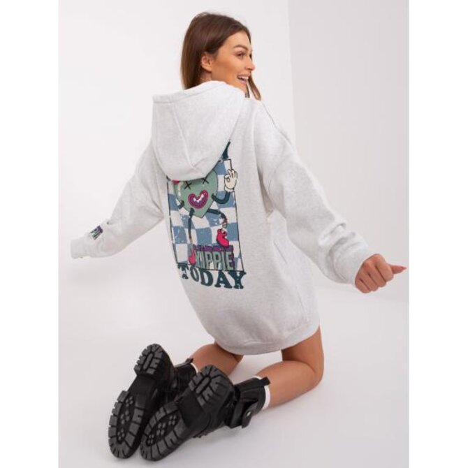 Dámská mikina s kapucí STITCH & SOUL světle šedá Světle šedá, S/M