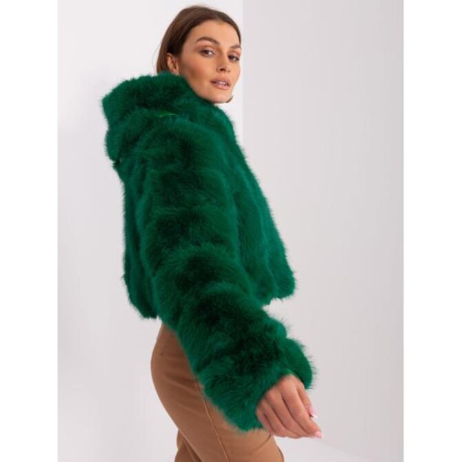 Dámská bunda z umělé kožešiny ANTIA tmavě zelená Tmavě zelená, L/XL