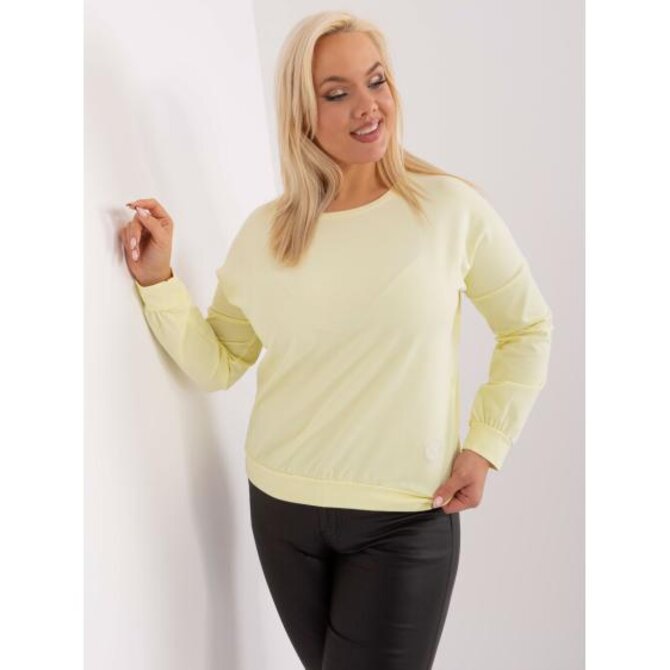 Dámská halenka plus size s kulatým výstřihem PEI světle žlutá Žlutá, Univerzální