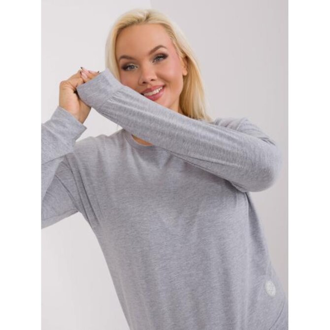 Dámská halenka plus size z bavlny AWE šedá Šedá, Univerzální