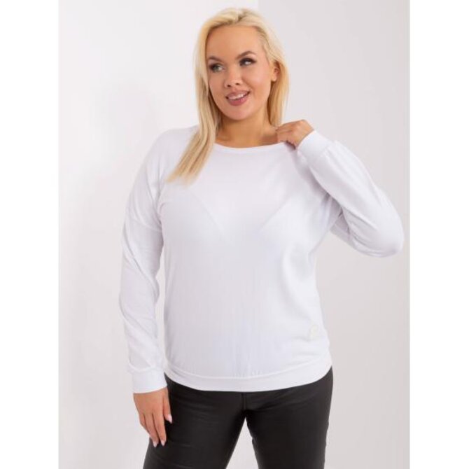 Dámská halenka plus size s kulatým výstřihem DAQ bílá Bílá, Univerzální