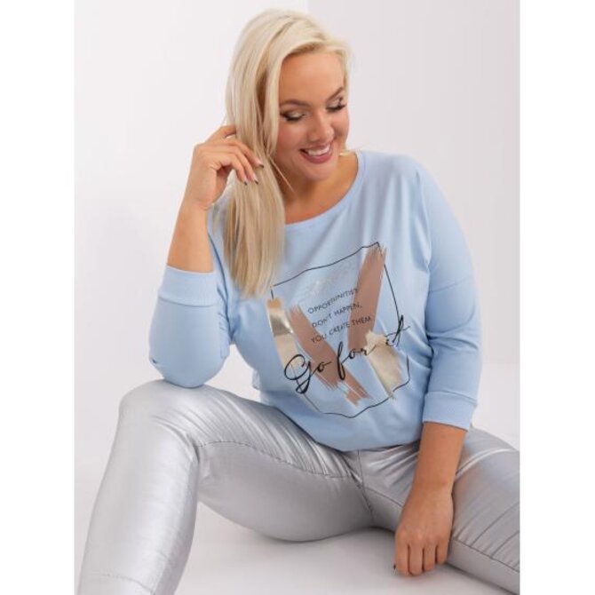 Dámská halenka plus size DAP světle modrá Světle modrá, Univerzální
