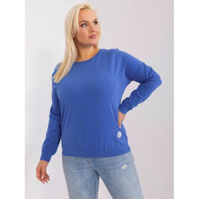 Dámská halenka plus size s dlouhými rukávy MEL tmavě modrá Námořnická modrá, Univerzální