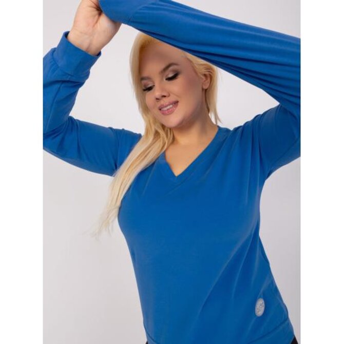 Dámská halenka s dlouhým rukávem plus size tmavě modrá Námořnická modrá, Univerzální
