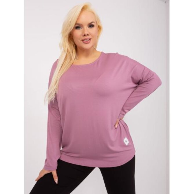 Dámská halenka s dlouhým rukávem  plus size PALOMA růžová Růžová, Univerzální