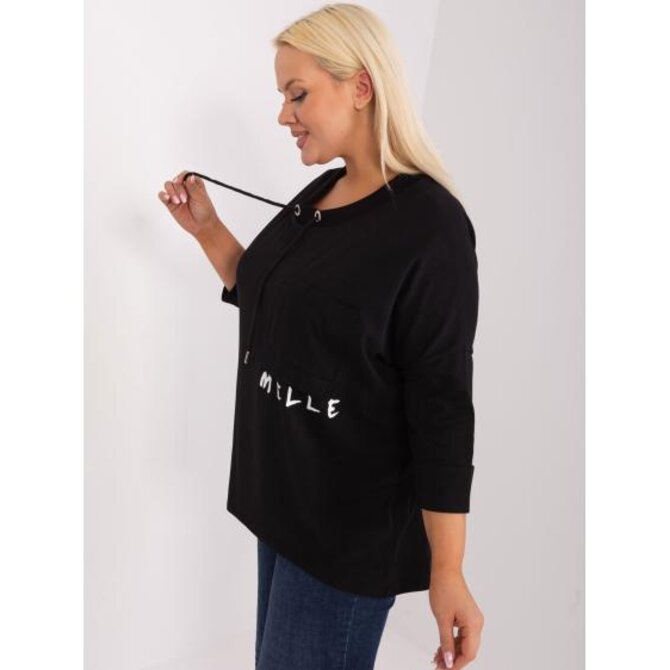 Dámská halenka plus size z bavlny ASIA černá Černá, Univerzální