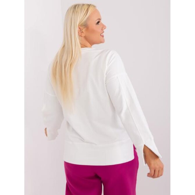 Dámská blůza plus size s kulatým výstřihem MINEA ecru Ecru, Univerzální