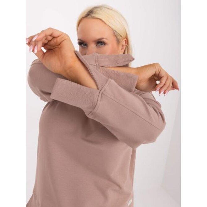 Dámská halenka bavlněná plus size CEVA tmavě béžová Vícebarevný, Univerzální