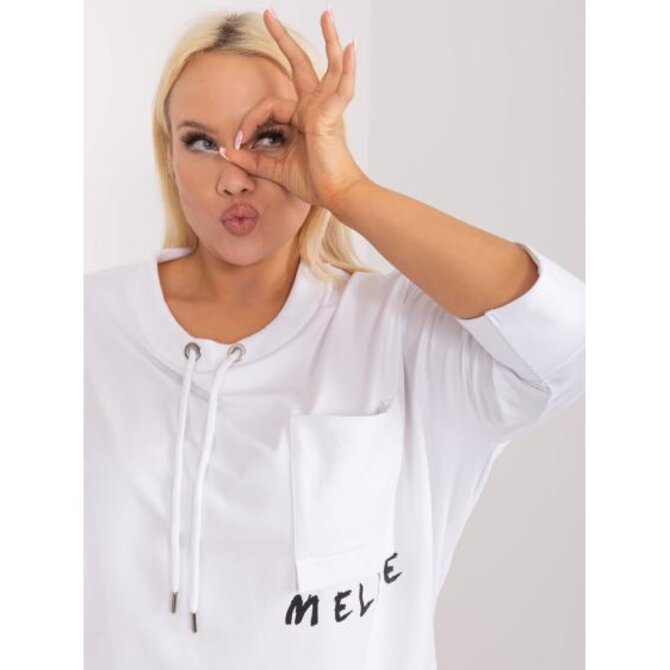 Dámská halenka plus size s 3/4 rukávy s nápisem STILL ecru Ecru, Univerzální