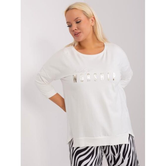 Dámská halenka plus size s rozparky UMA ecru Ecru, Univerzální