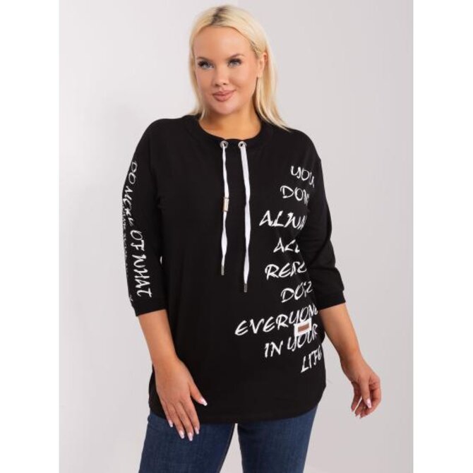 Dámská halenka plus size s 3/4 rukávy ORAV černá Černá, Univerzální