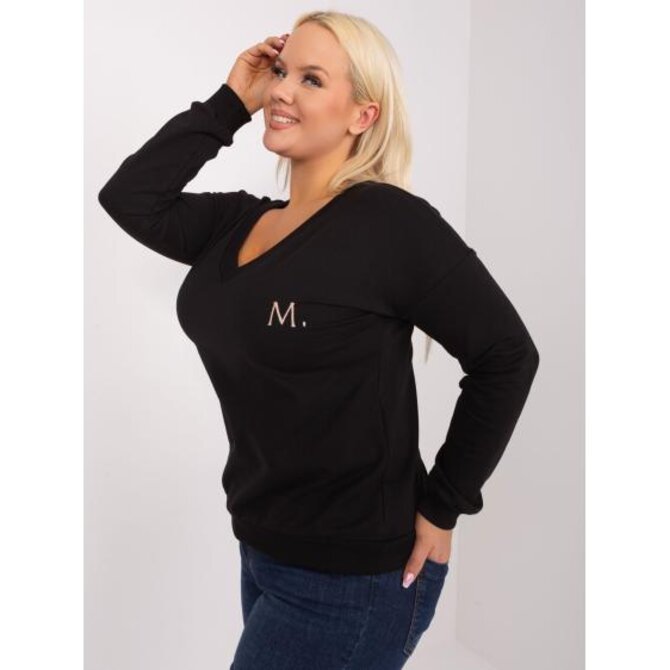 Dámská halenka plus size s nápisem M černá Černá, Univerzální
