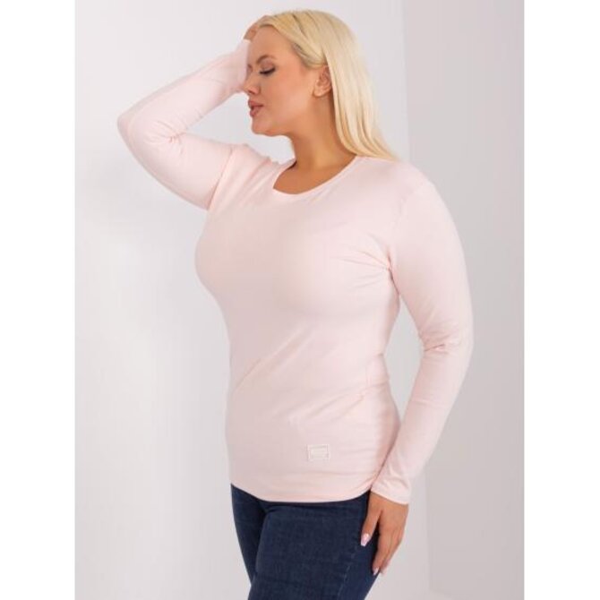 Dámská halenka plus size ve fitted střihu CIRA světle růžová Růžová, Univerzální