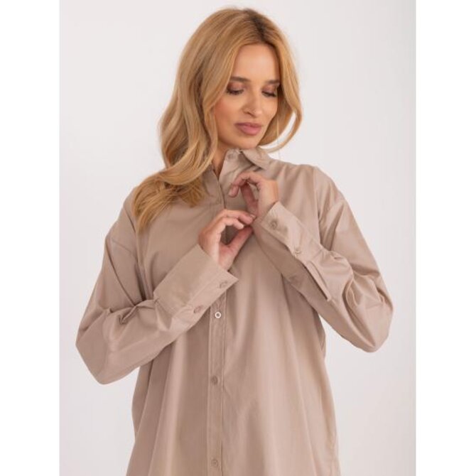 Dámská košile oversize QITA tmavě béžová